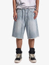 Jeans-Jeanshose mit Strassbesatz im Used-Look – 2454