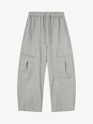 Riveted Pleated Drawstring Barrel Pants 