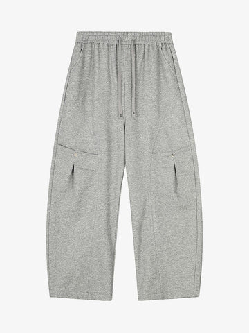Riveted Pleated Drawstring Barrel Pants 
