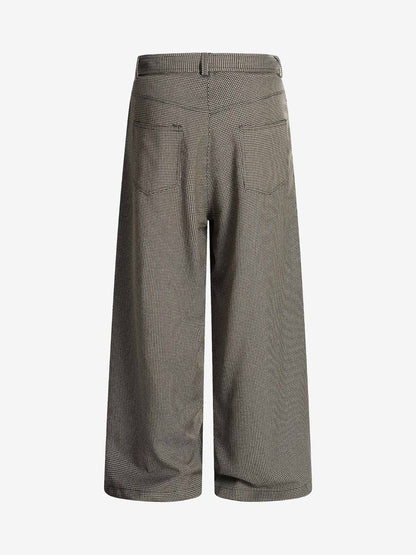 Belted Houndstooth Blazer Pants 