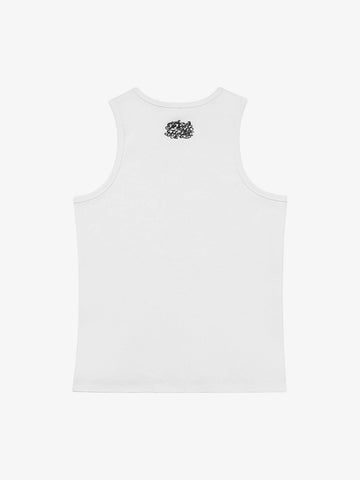 Gothic Lettering Embroidered Ribbed Vest - 2522 