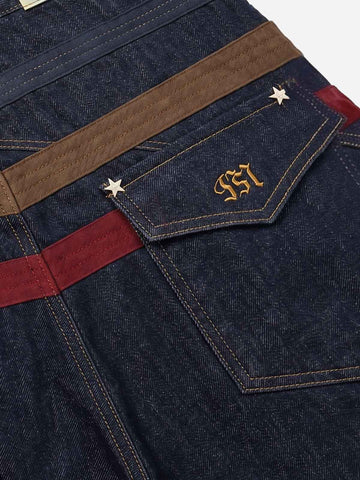 Vintage Shorts mit weitem Bein und Sternenbesatz