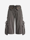 Utility-Jeans mit weitem Bein und umgeschlagener Taille