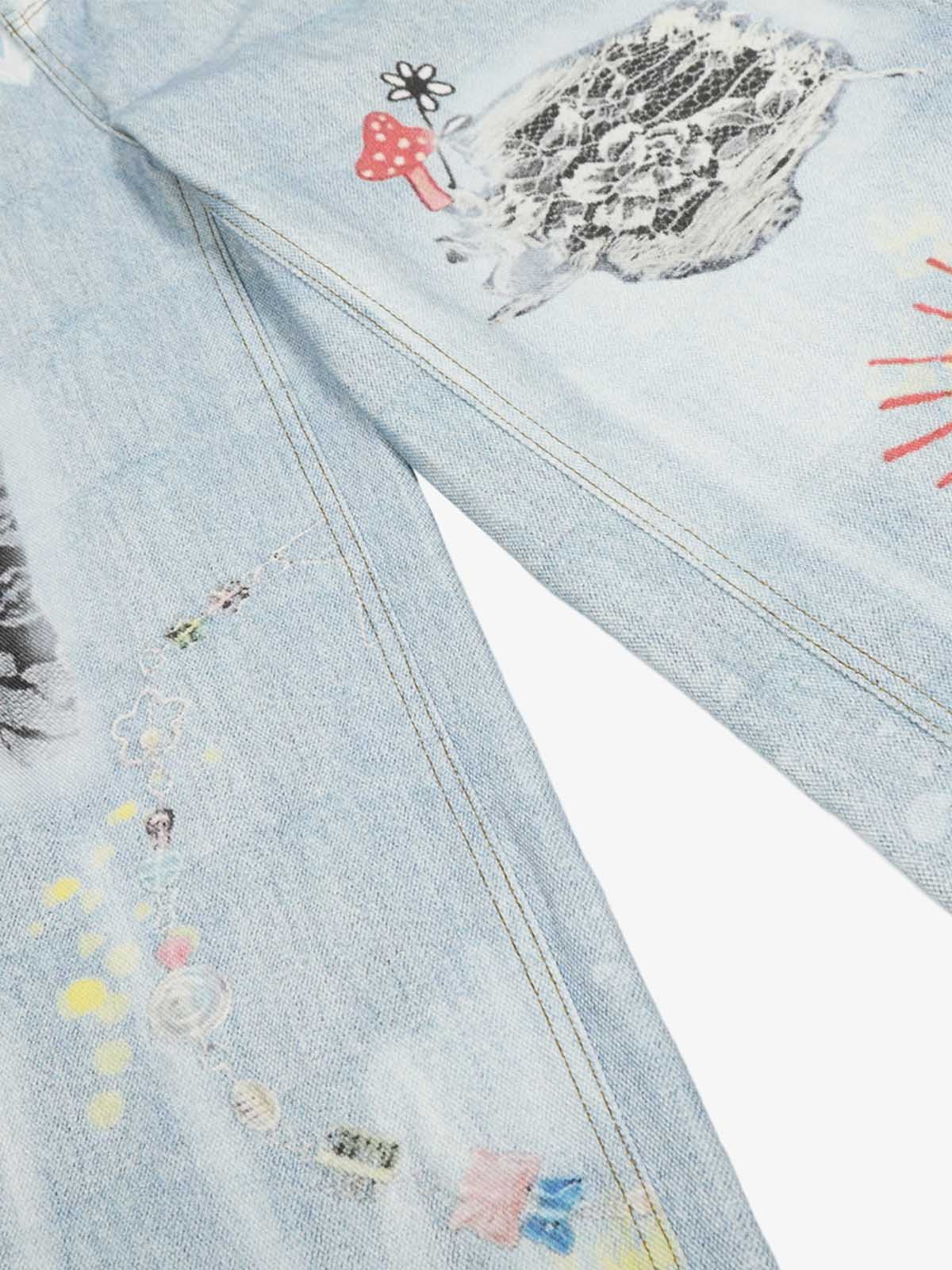 Retro Spray Graffiti Fun Straight Jeans - 2448 