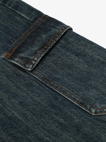 Deconstructed Multi-Pocket Cargo Denim Jorts 