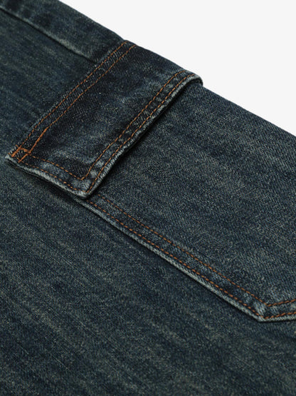 Deconstructed Multi-Pocket Cargo Denim Jorts 