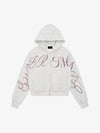 Street Hip-Hop Rhinestone Cropped Zip Up Hoodie 