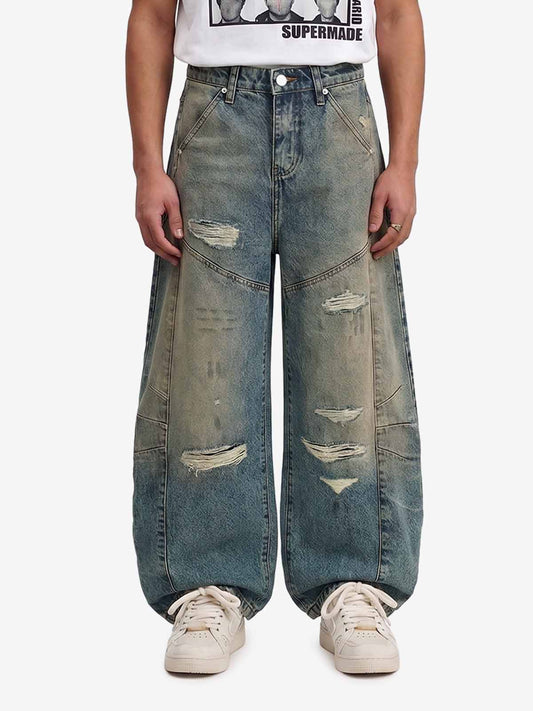Vintage-Jeans im Used-Look mit Schlamm-Färbung - 2537