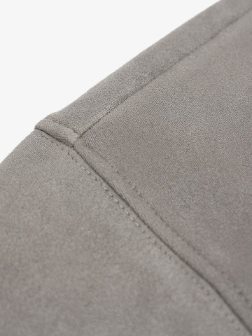 Suede Large Pocket Faux Two-Piece Zipper Short Jacket 