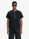 Acid-Wash-Halbzip-T-Shirt