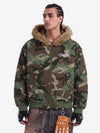 Wendejacke aus Baumwolle mit Tarnmuster und Pelzkragen - 2499