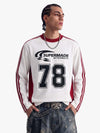 Jersey Digitaldruck Colorblock Langarm-T-Shirt