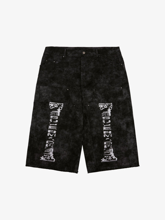 SUPERMADE Roman Column Pattern Embroidered Jeans 