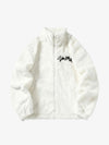 Thesupermade Hip-hop Letter Stand Collar Fur Jacket - 1908 