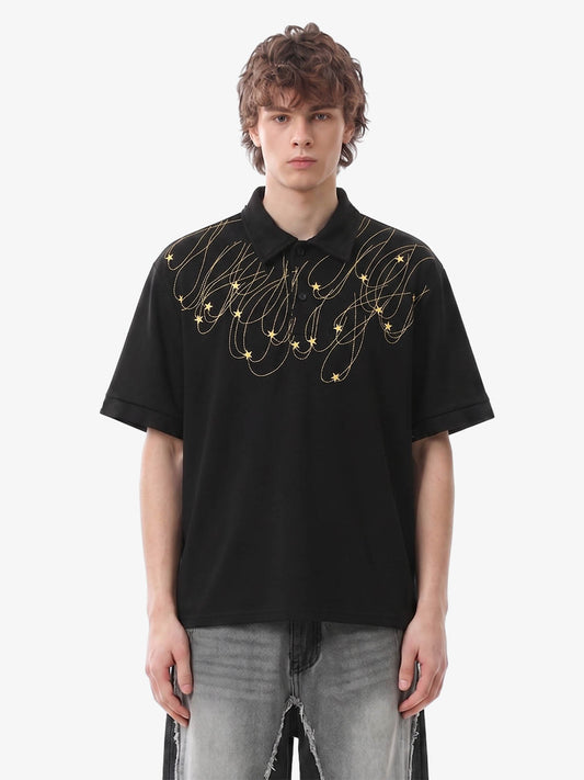 Poloshirt aus Jersey mit Stellar-Stickerei