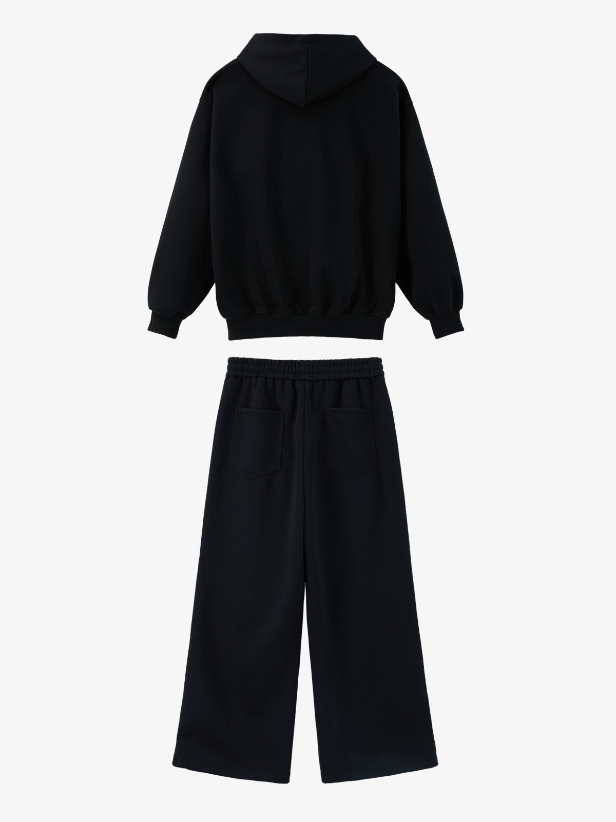 Gothic Letter Cross Embroidery Zip Up Hoodie and Sweatpants Set 