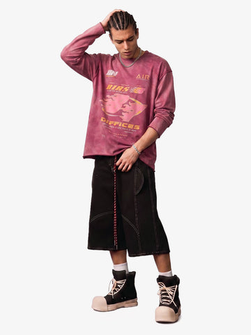 Thesupermade Washed Edge Langarm-T-Shirt