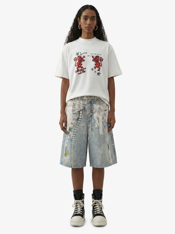 Heraldic Lion Acid-Wash Jersey T-Shirt 