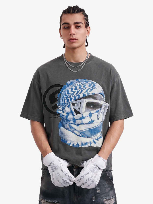 Maskiertes Porträt Grafik T-Shirt