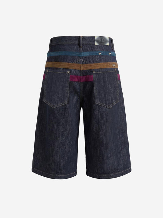 Vintage Shorts mit weitem Bein und Sternenbesatz