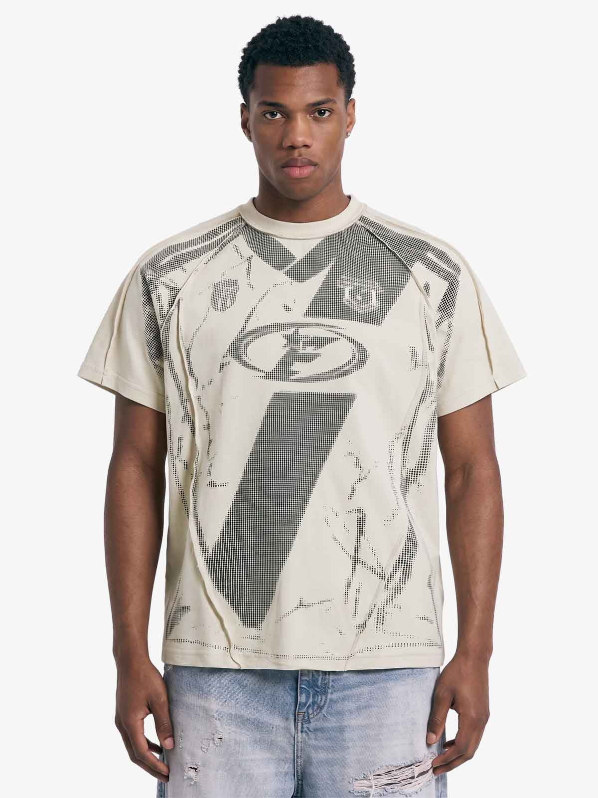 Supermade Trompe L'oeil Halftone Jersey Graphic T-Shirt 