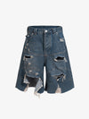Jeansshorts mit ausgefranstem Saum