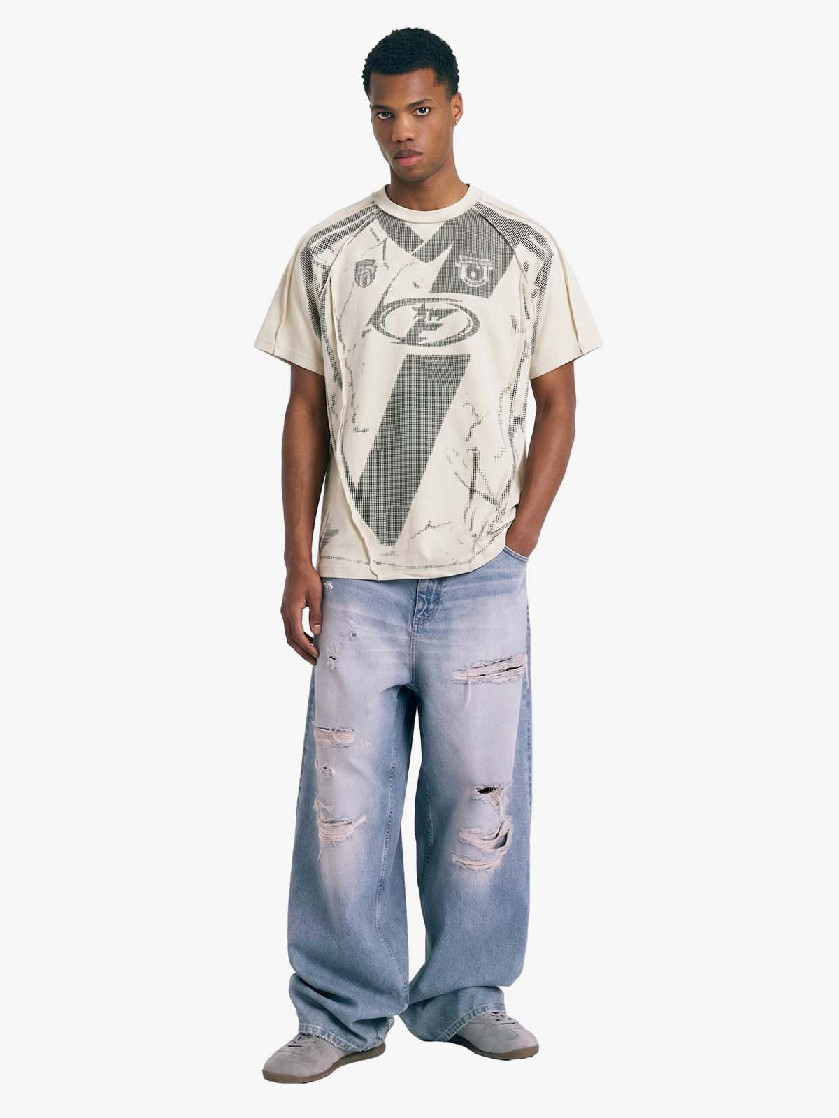 Supermade Trompe L'oeil Halftone Jersey Graphic T-Shirt 