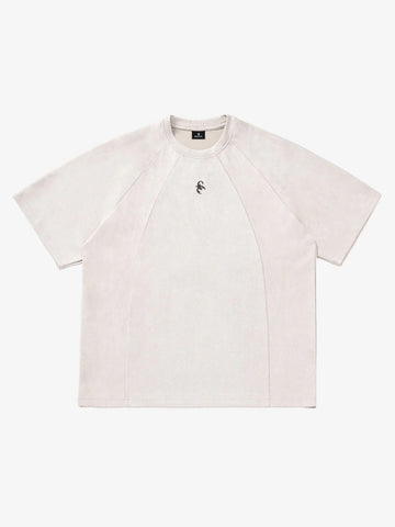 Suede Panel Raglan T-Shirt 