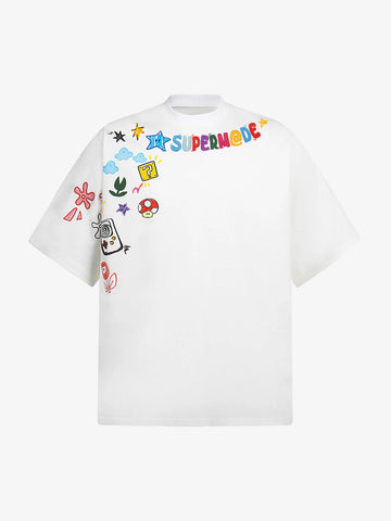 Colorful Fun Pattern Crew Neck T-Shirt 