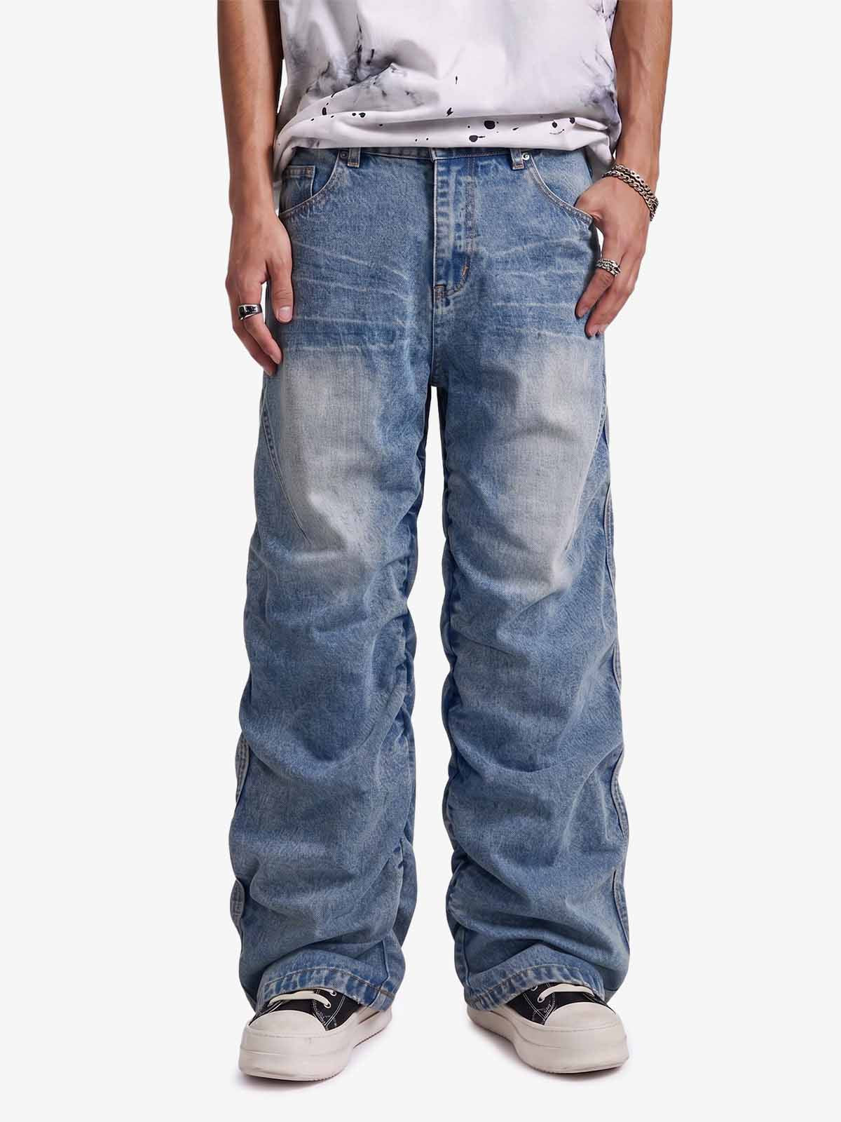Y2K Faded Stacked Denim Jeans