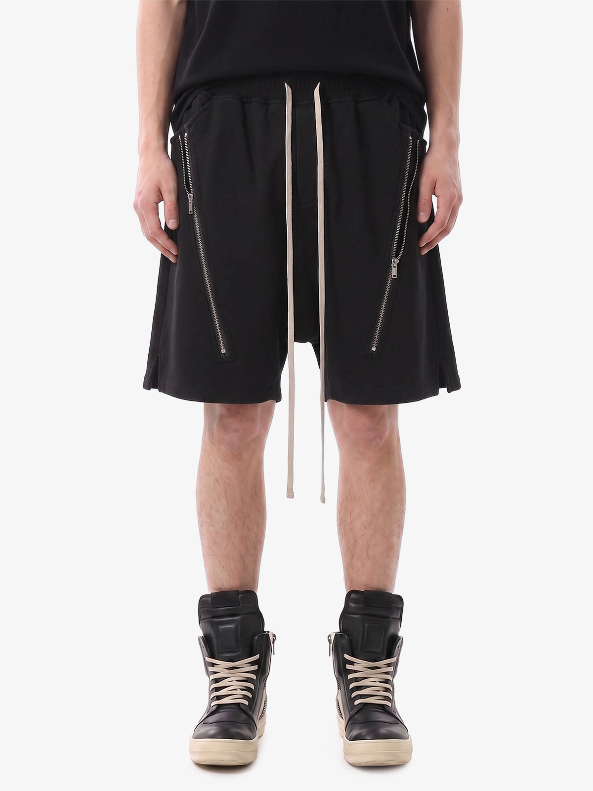 Retro Functional Zipper Slit Jort 