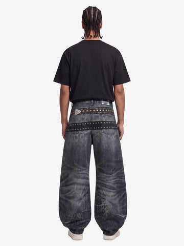 Butterfly Illusion Graphic Print Baggy Jeans 