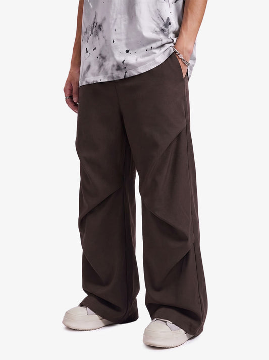 Gewebte Retro Cleanfit Plissee-Drape-Hose