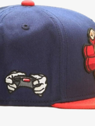 Baseballkappe mit grafischer Stickerei und Farbblockmuster