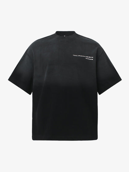 Vintage Wash Mock Neck Graphic T-Shirt
