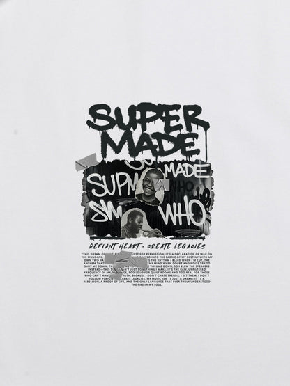 Streetwear Graffiti Character Collage Graphic T-Shirt 
