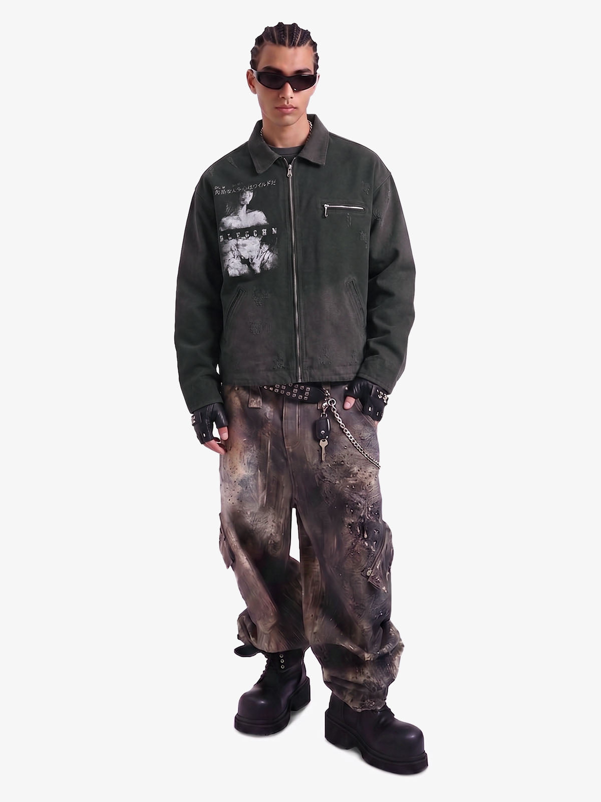 Vintage Washed Character Graphic Jacket 