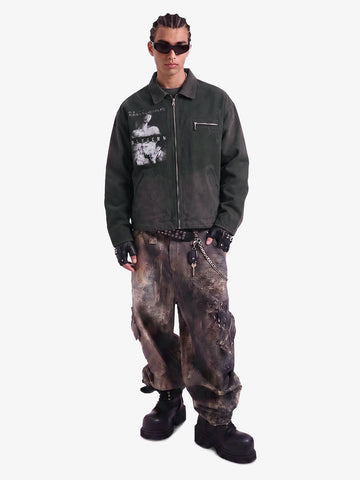Vintage Washed Character Graphic Jacket 