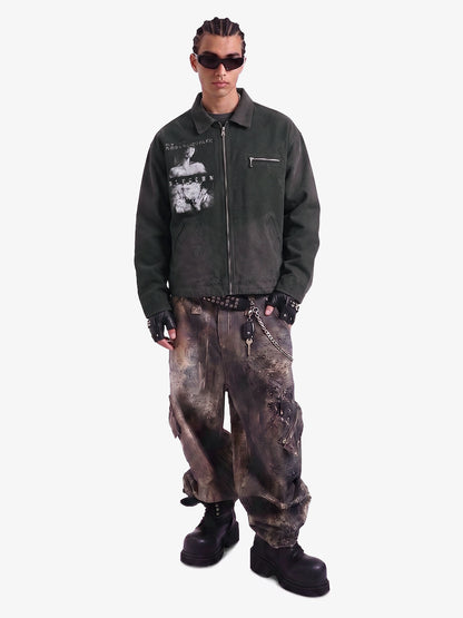 Vintage Washed Character Graphic Jacket 
