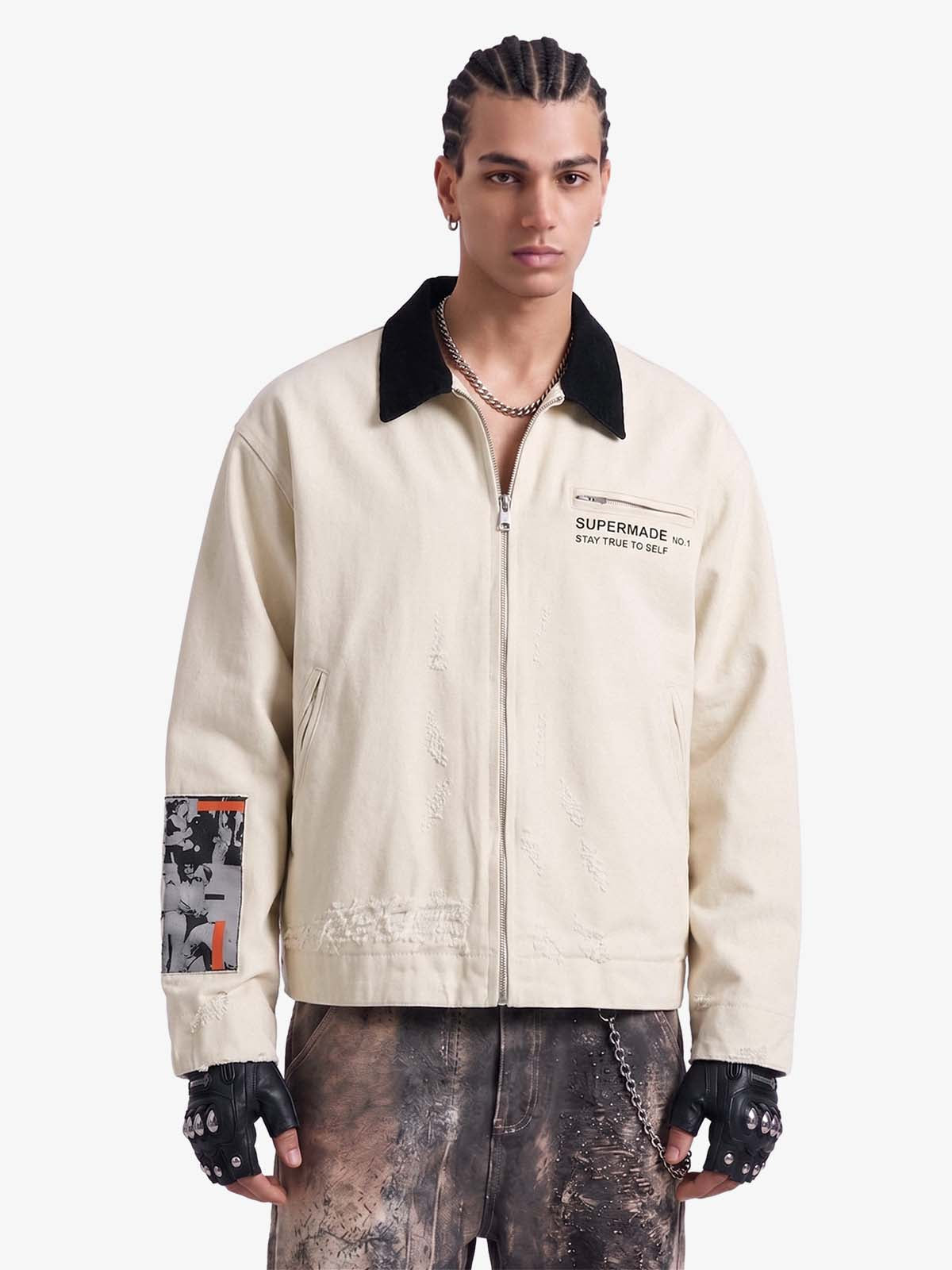 Street Washed Distressed Detroit Jacket 