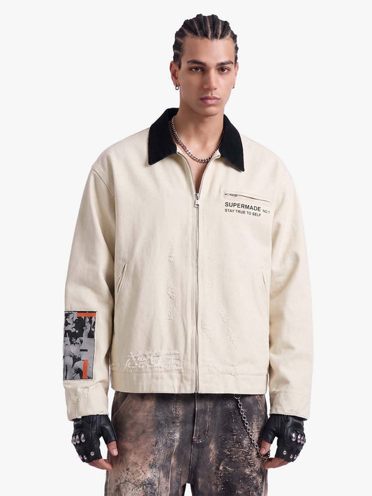 Detroit-Jacke im Street-Washed-Distressed-Look