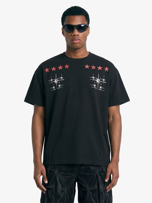 Cyber-Star Gothic Grafik-T-Shirt
