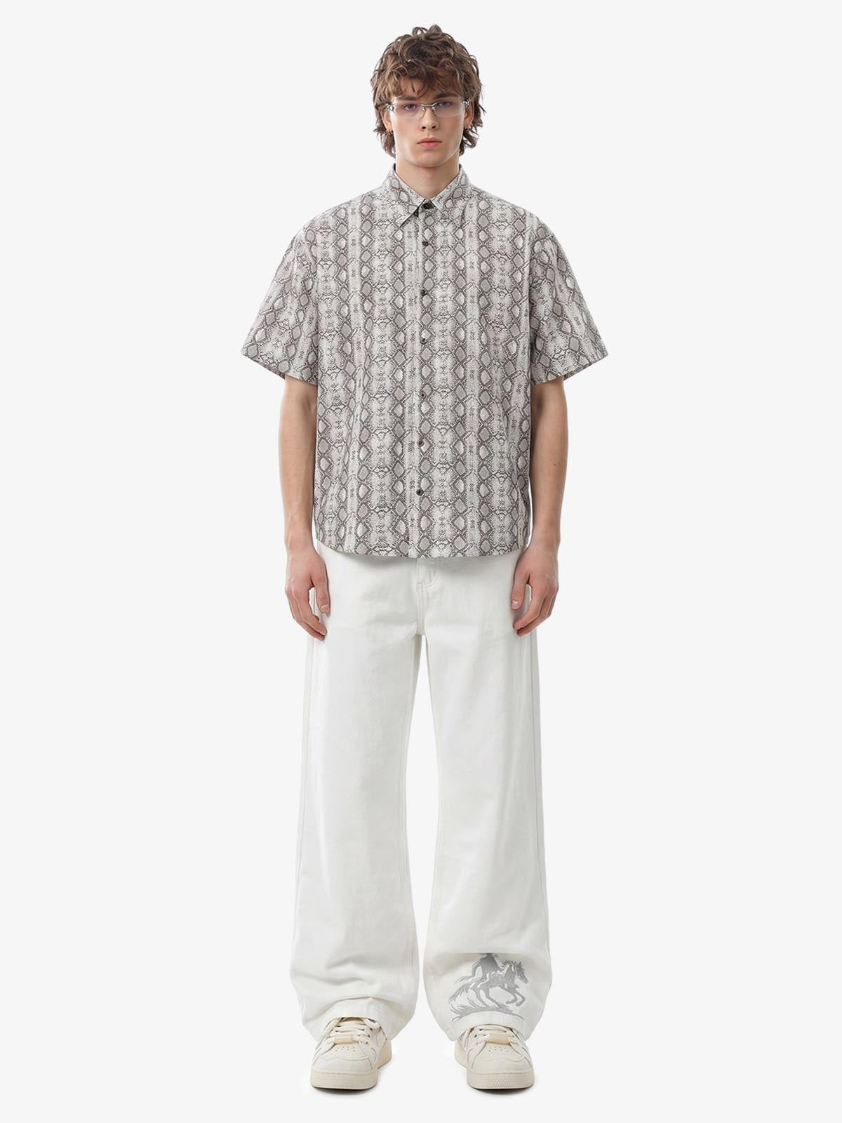 Snakeskin Stripe Short Sleeve Shirt 