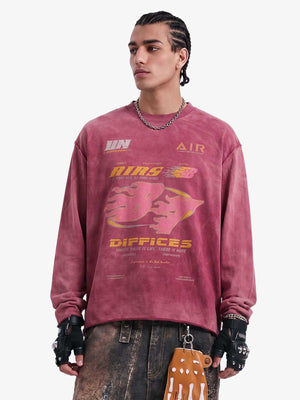 Thesupermade Washed Edge Langarm-T-Shirt