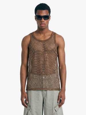 Open-Knit Mesh Layering Tank 