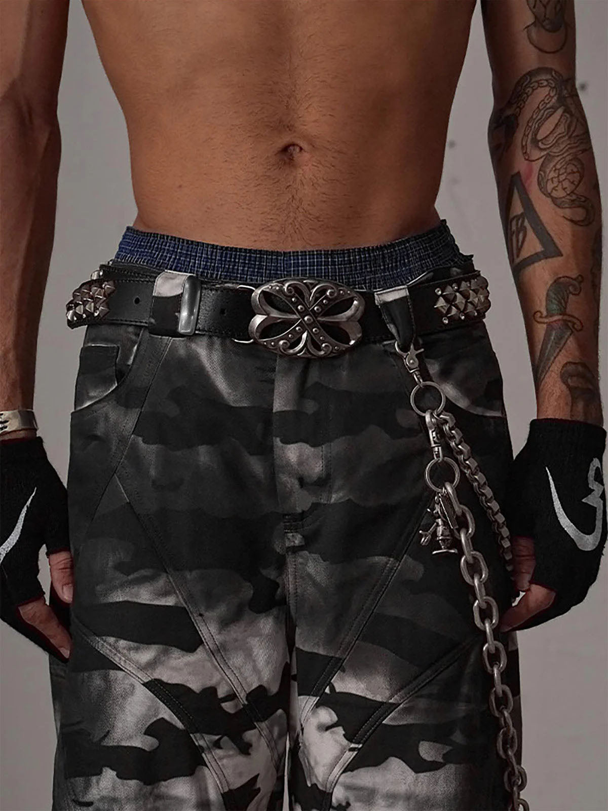 Thesupermade Retro Punk Rhinestone Belt - 2175 