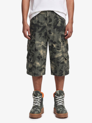 Baggy Cargo Jorts mit Camouflage-Print
