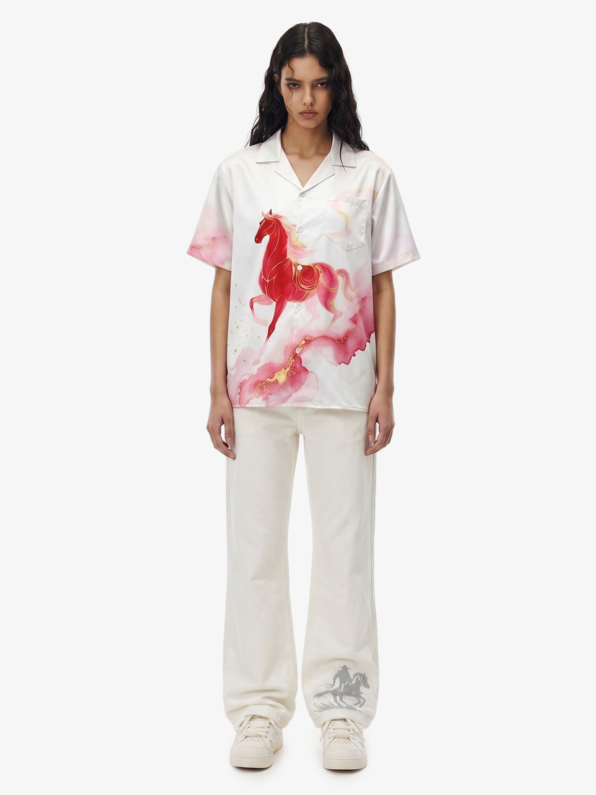 Hawaiihemd mit Pferdeprint