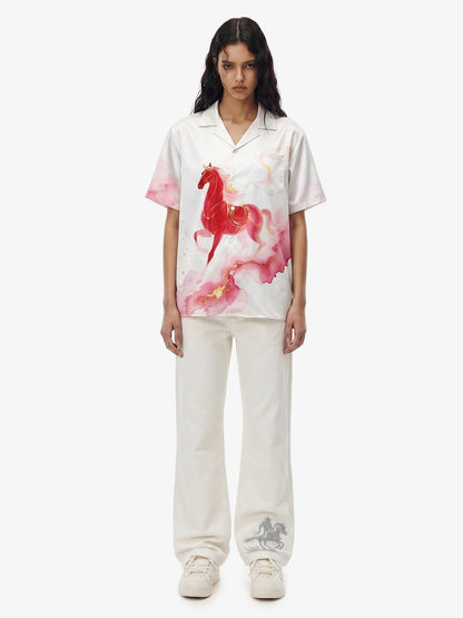 Hawaiihemd mit Pferdeprint