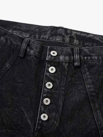 High Street Functional Structured Design Tie-Dye Baggy Jeans 